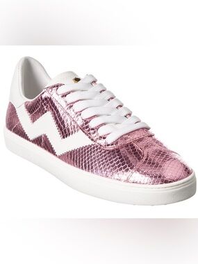 Stuart Weitzman Snake Embossed Leather Sneakers